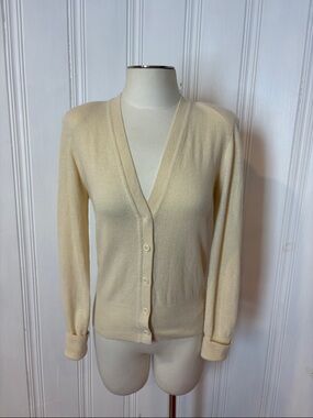 Vintage SONIA RYKIEL Paris Cream Wool Angora Cardigan – Size S estimated